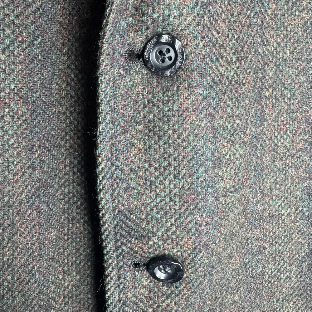 Hart‎ Schaffner & Marx Wool Blanket Weave Gray Tweed Sport Coat Mens 44R VTG